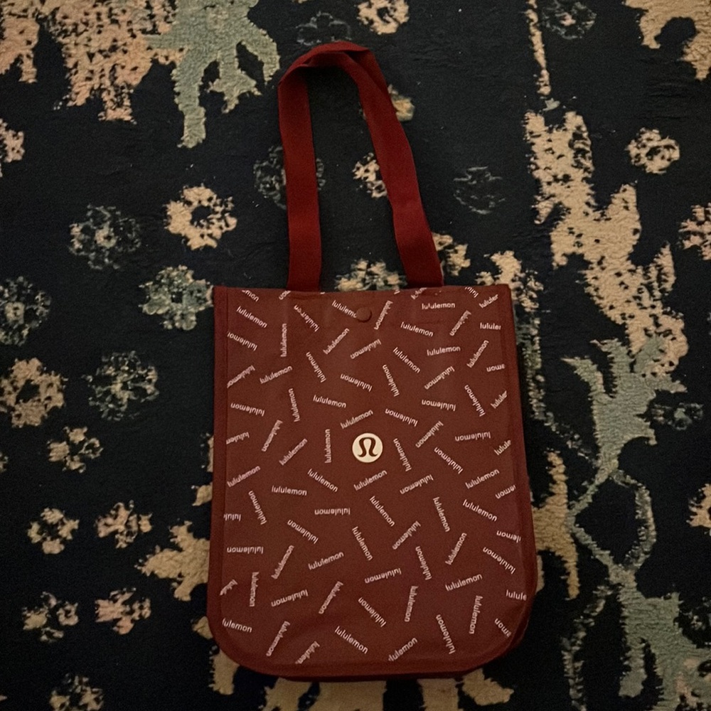 Red lululemon holiday bag